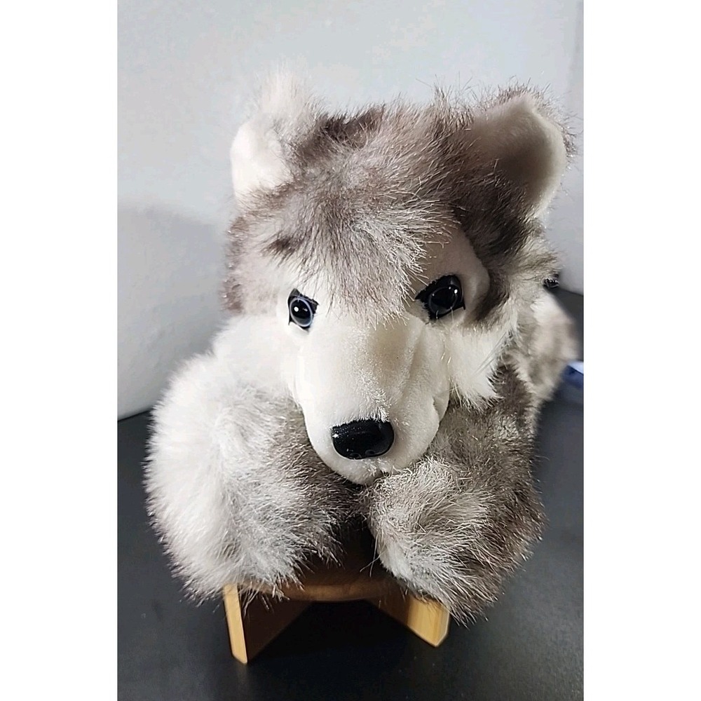 VGUC-12" 1992 Purr-Fection MJC Wolf Puppy Dog Plush Wyatt Jr Gray Soft‎ Stuffed